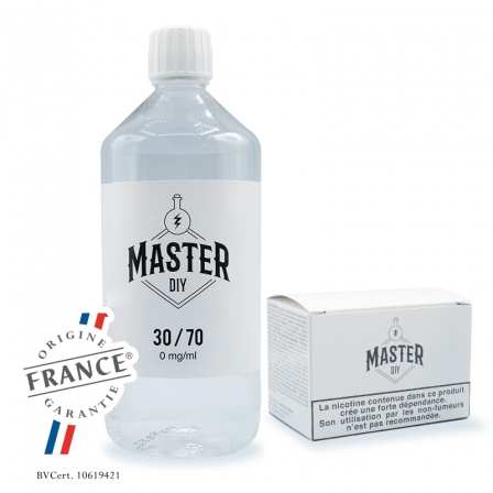 Pack 1L Base e-liquide 30/70 Master DIY